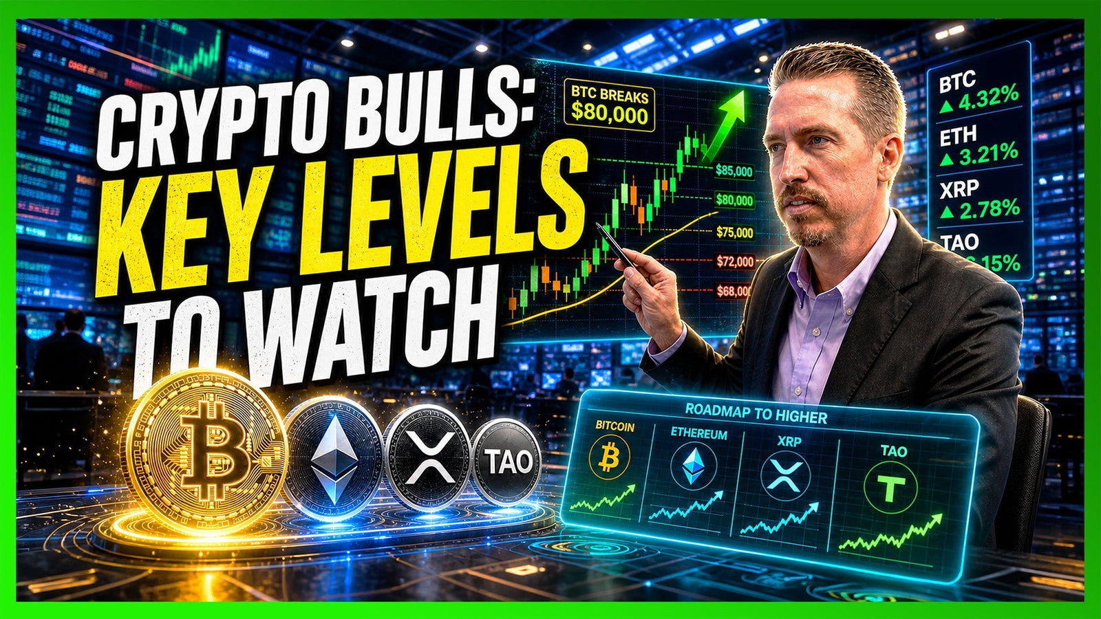 Bitcoin Reclaims $80K: What the Charts Say About BTC, ETH, XRP, and TAO