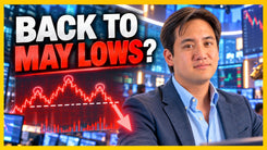 SPY forming head and shoulders pattern while QQQ shows relative strength — key technical neckline levels