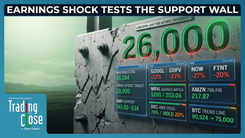 Trading The Close 10/29/2026 market recap — after-hours tech earnings volatility; levels on NASDAQ 26,000, semiconductors, Google and oil $103.45