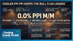 Gareth Soloway trading game plan thumbnail for 08/13/2026 — PPI cooling, Fed odds shift, S&P 500 bull flag setup
