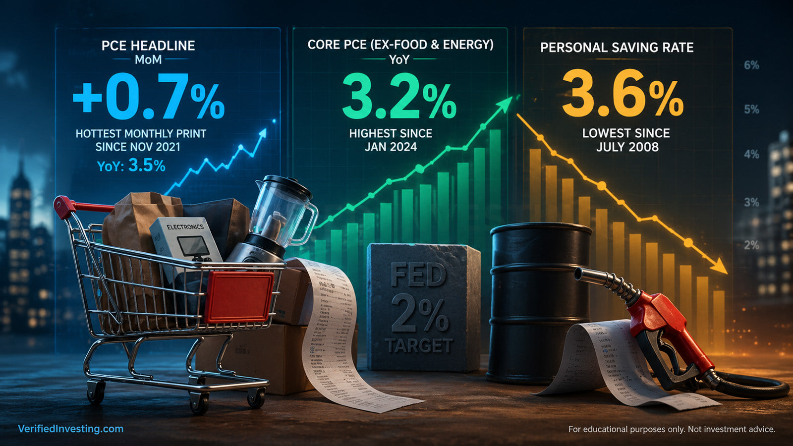 PCE March 2026: Headline Inflation Spikes 0.7% as Saving Rate Hits Lowest Since 2008
